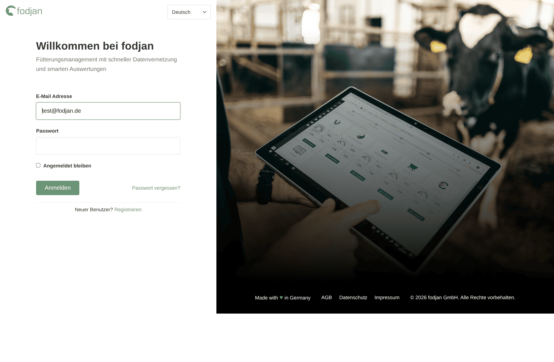Weiterleitung zum passenden Login-Formular für bereits migrierte fodjan Nutzer